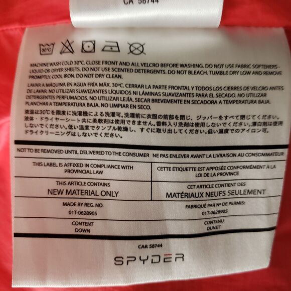 Spyder Down Puffer Jacket Womens M Gray Pink Hooded Zip Winter Ski Luxe 38x26 - Picture 12 of 14